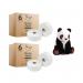 The image shows a pack of six Cheeky Panda Jumbo 2-ply toilet rolls. Each roll has a length of 300m and features the iconic cheeky panda design on its packaging. These toilet rolls are part of the Cheeky Panda Professional line and are currently available in a buy 2, get 1 free offer.