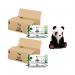 In the image, there is a pack of The Cheeky Panda Cleaning Wipes. The pack contains 90 wipes and is biodegradable. The wipes have a cheeky panda on them. The pack is green and white with the brand name and product name on it.