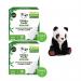 The photo features a pack of 6 Cheeky Panda Pads, each containing 10 pads with a bamboo lining and core, designed for personal hygiene use at night. The packaging prominently displays the brand name and a cute panda logo. The pads are neatly arranged and wrapped in plastic, ready for use.