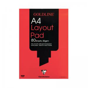 Clairefontaine Goldline Layout Pad 80 Sheets 50gsm A4 White GPL1A4