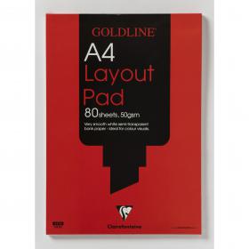Clairefontaine Goldline A4 White 80 Sheet 50gsm Acid-Free Paper Layout Pad GPL1A4 CHL1A4