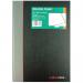The photo shows a black Collins Ideal A4 cashbook with a casebound cover and 192 double cash pages. The title Accounts & Analysis is displayed prominently on the cover. The product appears to be clean and professional, with clearly labeled sections and a sturdy binding.