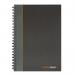 The Collins Wirebound Ideal A4 Cashbook has a sturdy black cover and a wiro binding, providing 192 pages for detailed record-keeping.