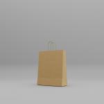 Collins Plain Brown Carrier Bags (PEFC) 125 Pcs, 18cm x 8cm x 22cm