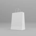 Collins Plain White Carrier Bags (PEFC) 125 Pcs, 22.8cm x 15cm x 31.7cm