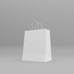 Collins Plain White Carrier Bags (PEFC) 125 Pcs, 21.6cm x 15cm x 27.9cm