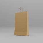 Collins Plain Brown Carrier Bags (PEFC) 125 Pcs, 21.5cm x 9cm x 36.5cm