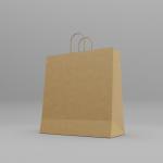 Collins Plain Brown Carrier Bags (PEFC) 125 Pcs, 32cm x 15cm x 33.5cm