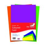 A4 Coloured Card 160gsm 8 Sheets (Pack of 10) OBS02 CM00002