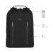Wenger City Traveller Carry-On 16 Inch Backpack with Tablet Pocket Black 606490 CMS06449
