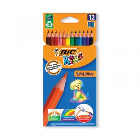 Bic Kids Evolution Ecolutions Colouring Pencils Assorted (Pack of 12) 829029 CN06096