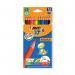 A photo of the Bic Eco Pencils Bic Kids Evolution Ecolutions Colouring Pencils shows a pack of 12 assorted colors, each with a triangular shape and durable design. The pencils are made from recycled materials and are labeled with their respective colors. The pack is compact and easily portable.