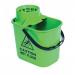 2Work Plastic Mop Bucket with Wringer 15 Litre Green 102946GN CNT00066