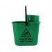 2Work Plastic Mop Bucket with Wringer 15 Litre Green CNT00066 CNT00066