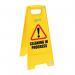 2Work Folding Safety Sign Caution Wet Floor Yellow CNT00356 CNT00356