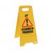 2Work Folding Safety Sign Caution Wet Floor Yellow CNT00356 CNT00356