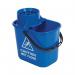 2Work Plastic Mop Bucket With Wringer 15 Litre Blue CNT00660 CNT00660