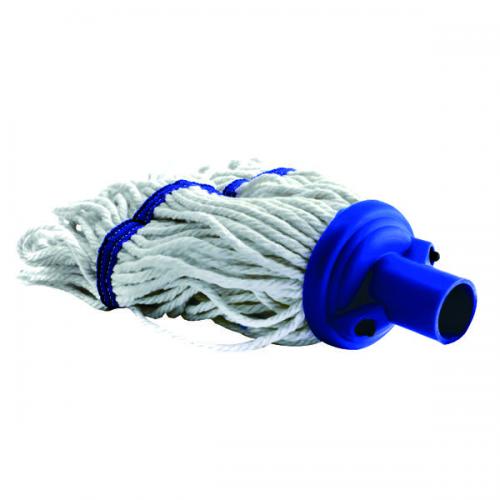 Heavy Duty Floor Cotton Mop Head Screw Socket Type Blue Color Coded Cleaning Mop 