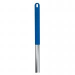 A photograph of this Contico socket mop handle shows a sleek, anodised aluminium design in a vibrant blue color. The handle is equipped with a color-coded system for easy identification during cleaning and hygiene tasks.
