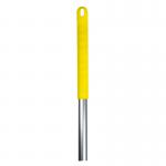 In the photo, you can see a Contico colour-coded cleaning hygiene socket mop handle made of anodised aluminium in a vibrant yellow hue. The handle has a sleek, professional look and is labelled with the brand name and product information. It appears sturdy and well-crafted for efficient cleaning.
