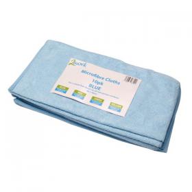 2Work Microfibre Cloth 400x400mm Blue (Pack of 10) CNT01262 CNT01262