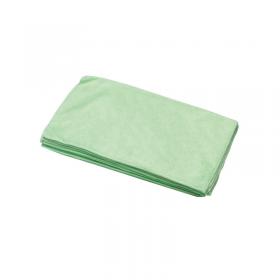 2Work Microfibre Cloth 400x400mm Green (Pack of 10) CNT01624 CNT01624