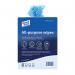 Cloths On A Roll All-purpose Wipes Antibacterial Dispenser Box 220x370mm Blue (Pack of 200) 100247BU CNT04499