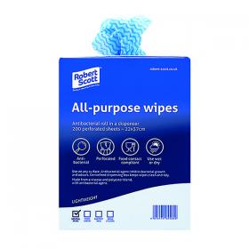 Blue Antibacterial Cloth Box 220x370mm (Pack of 200) 100247BU CNT04499