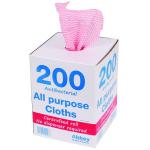 Anti-bacterial Cloths on a Roll 220x370mm Red (Pack of 200) 100247 CNT04501