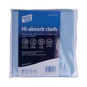 Robert Scott Hi-Absorb Microfibre Cloth Blue (Pack of 5) 103986BLUE CNT08527