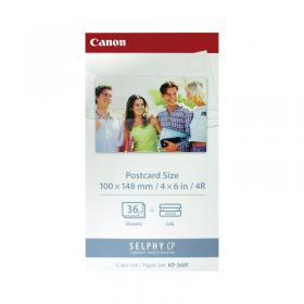 Canon KP-36IP Colour Inkjet Cartridge and 100x148mm Paper Set 36 Sheets 7737A001 CO04703