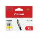 Canon CLI-581XL Inkjet Cartridge High Yield Yellow 2051C001 CO08703