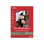 The image shows a pack of Canon Photo Paper Plus Glossy, specifically designed for A4 size prints. The paper is 260gsm and the pack contains 20 sheets. The packaging features the Canon brand and product name.