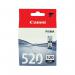 This photo showcases the Canon PGI-520BK Ink Cartridge in black, part of the Canon Fax Supplies & Accessories. The sleek and compact cartridge is shown with its label facing outward and includes the product name and code.