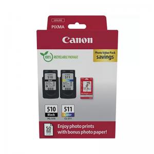 Canon PG-510CL-511 Inkjet Cartridges  GP-501 Glossy Photo Paper 50