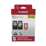 Canon PG-540CL-541 Ink Cartridges KCMY + 4 x 6 in Photo Paper Value Pack 5225B013 CO67975