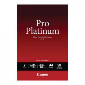 Canon PT-101 Pro A4 Platinum Photo Paper (Pack of 20) 2768B016 CO75285