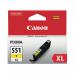 Canon CLI-551XLY Inkjet Cartridge High Yield Yellow 6446B001 CO90491