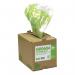 The photograph shows a clear dispenser filled with 75 Greensack bin liners, ready for use. The bags are neat and transparent, with a thin and durable texture. The dispenser is compact and convenient, storing the liners in an organized manner.
