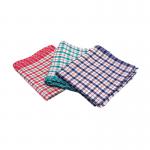 2Work Tea Towels 480x710mm Assorted Check Design (Pack of 10) CPD02228 CPD02228