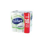Velvet Comfort Toilet Roll 2 Ply (Pack of 18) KSCATV18 CPD09313