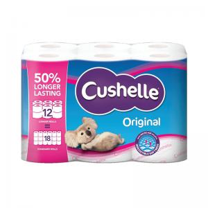 Cushelle Original 2-Ply Toilet Rolls Longer Rolls Pack of 12 1102184