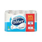 Velvet Comfort 2-Ply Toilet Rolls Longer Rolls (Pack of 12) 1102186 CPD15076