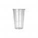 This picture shows a stack of unbranded plastic cups, half-pint in size, made of clear plastic. The pack contains 50 cups, and they have a simple design without any logos or labels on them. They are ideal for various events and gatherings.
