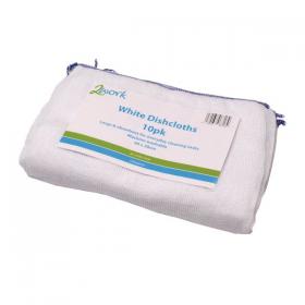 2Work Dishcloths 400x280mm White (Pack of 10) CPD30019 CPD30019