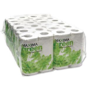 Image of Maxima Green 2-Ply White Toilet Roll 200 Sheet Pack of 48 KMAX200G