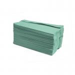The Maxima Green Hand Towels are made from 1-ply green paper and measure 240x12. They come in a pack of 2880 and have a C-fold design for easy dispensing. The towels are a bright green color and have a soft, absorbent texture. The Maxima logo is visible on each towel.