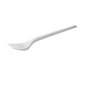 White Plastic Disposable Forks (Pack of 100) 0512003 CPD50174
