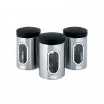 Kitchen Canisters Set of 3 Silver Stainless Steel 508453 CPD50478