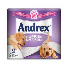 Andrex 2-Ply Toilet Roll Puppies On A Roll White (Pack of 9) 1102053 CPD57150